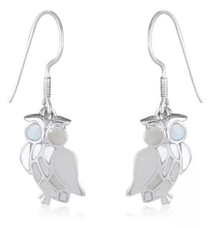 Boucles d'oreilles en argent, nacre blanche