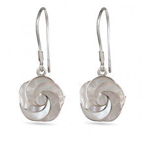 Boucles d'oreilles en argent, nacre blanche