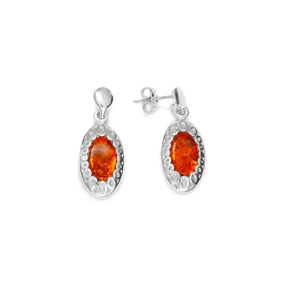 Boucles d'oreilles en argent et ambre