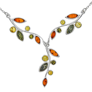 Collier en argent et ambre