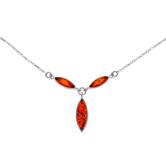 Collier en argent et ambre