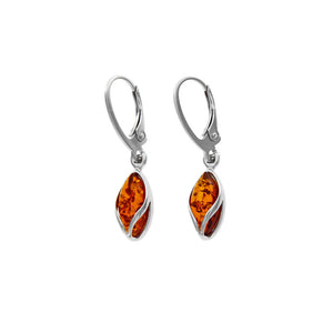 Boucles d'oreilles en argent et ambre