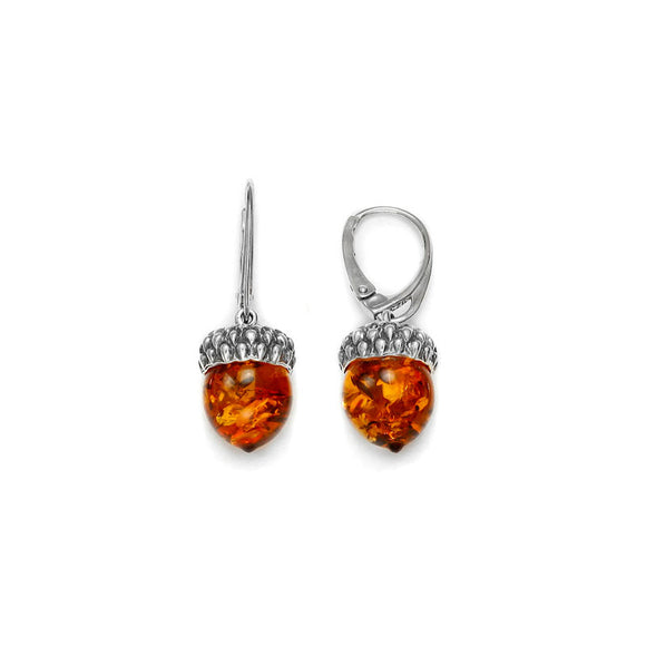 Boucles d'oreilles en argent et ambre