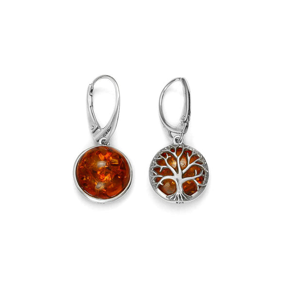 Boucles d'oreilles en argent et ambre