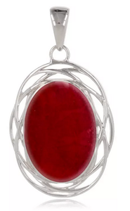 Pendentif en argent, corail