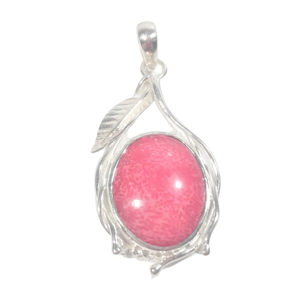 Pendentif en argent, corail