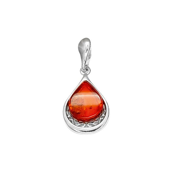 Pendentif en argent et ambre