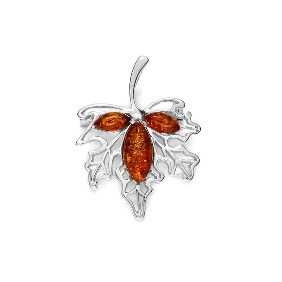 Pendentif en argent et ambre