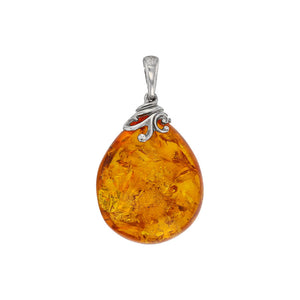 Pendentif en argent et ambre