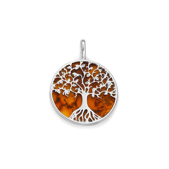 Pendentif en argent et ambre