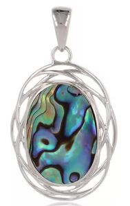 Pendentif en argent, nacre d'abalone