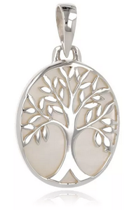 Pendentif en argent, nacre blanche
