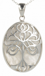 Pendentif en argent, nacre blanche