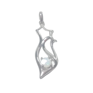 Pendentif en argent, opale